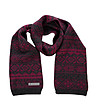 Фигурален зимен unisex шал в тъмносиво и розово-0 снимка