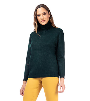 Тъмнозелен дамски пуловер Fiorella снимка