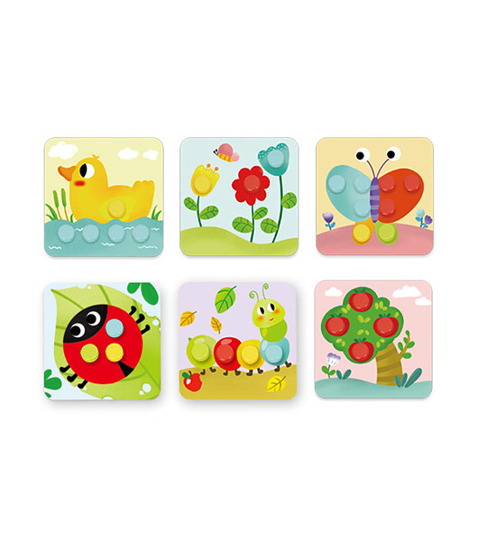 Дървена бебешка мозайка Цветове в градината снимка