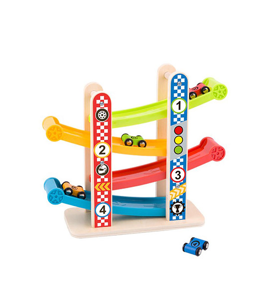 Дървено роли с четири колички снимка