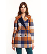 Многоцветно дамско палто на каре Alene-0 снимка