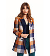 Многоцветно дамско палто на каре Alene-2 снимка
