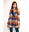 Многоцветно дамско палто на каре Alene-3 снимка