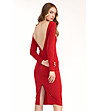 Червена рокля с гол гръб Ramira-0 снимка
