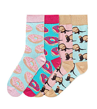 Комплект от 4 чифта памучни дамски чорапи Mevita снимка