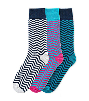 Комплект от 3 чифта памучни мъжки чорапи Elanda снимка
