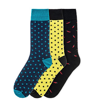 Комплект от 3 чифта памучни мъжки чорапи Linda снимка