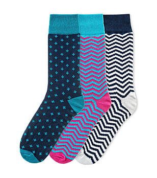 Комплект от 3 чифта памучни мъжки чорапи Amadu снимка