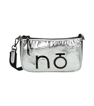 Сребриста дамска чанта с лого Neoli снимка