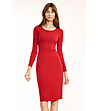 Червена вталена рокля Lenora-0 снимка