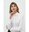 Бяла дамска риза с памук Virginia-2 снимка