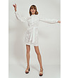 Бяла памучна рокля с перфорации Lela-0 снимка