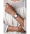 Розовозлатист дамски часовник с бял циферблат Carla-1 снимка