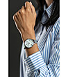 Сребрист дамски часовник с бял седефен циферблат Ann-1 снимка