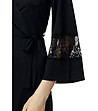 Черен дамски халат Paula-3 снимка