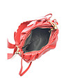 Тъмночервена дамска чанта от естествена кожа с панделка Rika-3 снимка