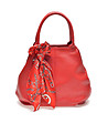 Червена дамска чанта от естествена кожа Nona-0 снимка