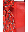 Червена дамска чанта от естествена кожа Nona-2 снимка