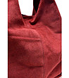 Дамска чанта в бордо от естествен велур Dora-2 снимка
