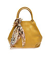 Дамска чанта от естествена кожа в цвят горчица Nona-0 снимка