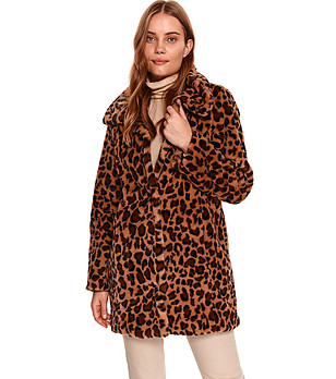 Дамско палто с леопардов принт Makena снимка