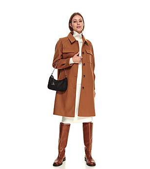 Дамско палто в кафяво Armina снимка