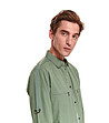 Зелена памучна мъжка риза Josto-4 снимка