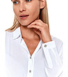 Бяла дамска риза с ефектни копчета Judita-3 снимка
