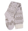 Дълги чорапи в бяло и бежово със зимни мотиви-1 снимка