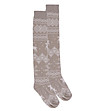 Дълги бежови чорапи със зимни мотиви-0 снимка
