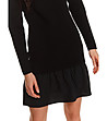 Черна рокля от фино плетиво-4 снимка