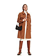 Дамско палто в кафяво Armina-0 снимка