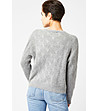 Дамски пуловер в сив меланж Alseia с вълна и мохер-1 снимка