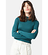 Вълнен дамски пуловер в тъмнозелено Beata-0 снимка