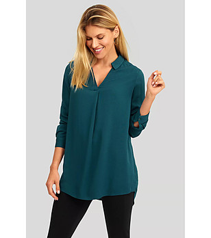 Дамска блуза в тъмнозелен нюанс снимка