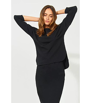 Черна дамска блуза от органичен памук снимка