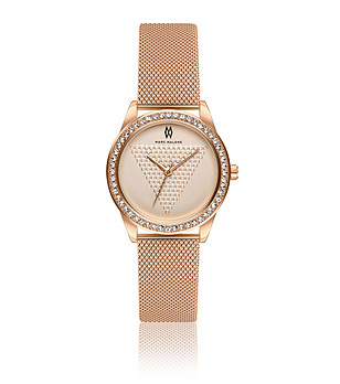 Стилен дамски часовник в розовозлатисто снимка