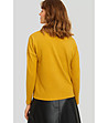 Дамска блуза в цвят горчица от фино плетиво-1 снимка