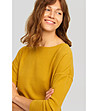 Дамска блуза в цвят горчица от фино плетиво-2 снимка