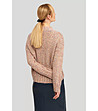 Бежов дамски пуловер с цветни нишки -1 снимка