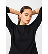 Черна дамска блуза от органичен памук-3 снимка