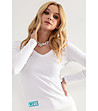Бяла дамска памучна блуза Irene-0 снимка