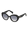 Черни дамски слънчеви очила с релефна рамка-0 снимка
