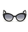 Черни дамски слънчеви очила с релефна рамка-1 снимка