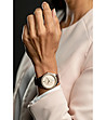 Кафяв дамски часовник с каишка от естествена кожа-1 снимка