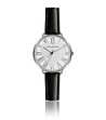 Дамски часовник в черно, сребристо и бяло с кожена каишка Sophia-0 снимка