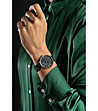 Черен дамски часовник с корпус в розовозлатисто-1 снимка