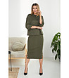 Комплект от блуза и пола в зелено Volena-0 снимка