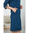 Комплект от пола и блуза в синьо с контрастни кантове Izala-3 снимка