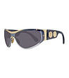 Дамски слънчеви очила в тъмносиво и златисто тип маска Carla-1 снимка